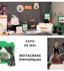 Exposition des BOITACRéAS de l'association Et Colégram