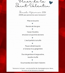 D&icirc;ner de la Saint-Valentin au Fantin Latour