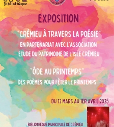 Printemps des poètes : exposition "Crémieu à travers la poésie" et "Ode au printemps"
