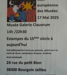 Nuit européenne des Musées au Musée Clauorum