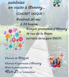 Chorale suédoise en visite à Annecy. Concert unique