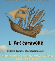 Exposition de "L'Art Caravelle", un collectif d'artistes et d'artisans itinérants