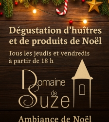 D&eacute;gustation d'hu&icirc;tres et de produits de No&euml;l au Domaine de Suzel