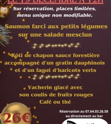 Menu de No&euml;l &agrave; Oh ! Mouss'Aillons