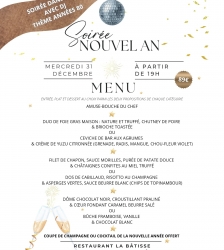 R&eacute;veillon du Nouvel An au restaurant La B&acirc;tisse