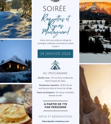 Raquettes en nocturne et repas montagnard &ndash; Bauges