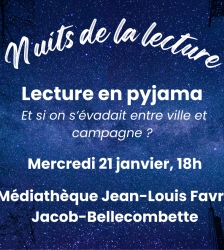 Lecture en pyjama pour les Nuits de la lecture autour du th&egrave;me &ldquo;ville et campagne&rdquo;