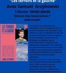 "Les terroirs et la gauche" : conf&eacute;rence d&eacute;bat avec Samuel Grzybowski