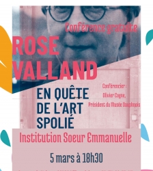 Exposition et conf&eacute;rence sur Rose Valland, en qu&ecirc;te de l'art spoli&eacute;