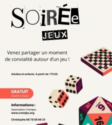 Soir&eacute;e jeux de soci&eacute;t&eacute; et ap&eacute;ro avec l'association Cremjeu &agrave; la Brasserie Les Ursulines
