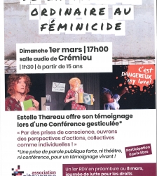 Conf&eacute;rence gesticul&eacute;e : de la violence ordinaire au f&eacute;minicide