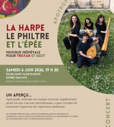 Concert : La harpe, le philtre et l&rsquo;&eacute;p&eacute;e, musique m&eacute;di&eacute;vale