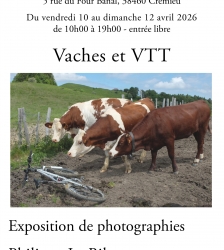 Exposition de photographies de Philippe Le Bihan : vaches et vtt