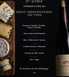 Menu d&eacute;gustation de vins au restaurant le Mat&eacute;