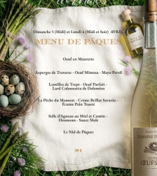 Menu de P&acirc;ques au restaurant "Le Mat&eacute;"