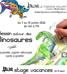Dessin autour des dinosaures