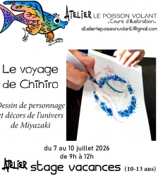 Dessin autour du th&egrave;me le voyage de Chihiro
