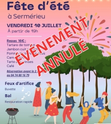 ANNUL&Eacute; - F&ecirc;te de l'&eacute;t&eacute; : bal et feu d'artifice &agrave; Serm&eacute;rieu