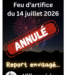 ANNUL&Eacute; - F&ecirc;te nationale et feu d'artifice &agrave; Villemoirieu