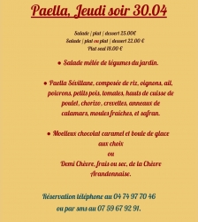 Soir&eacute;e paella au restaurant &Ocirc; p'tit four