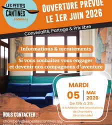 Recrutement B&eacute;n&eacute;vole Les Petites Cantines Chamb&eacute;ry 