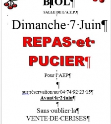 Repas et pucier au profit de l'AEP