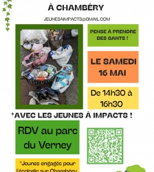Ramassage de d&eacute;chets au parc du Verney