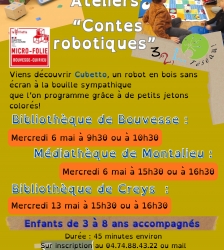 Atelier contes robotiques, &agrave; la m&eacute;diath&egrave;que de Montalieu-Vercieu