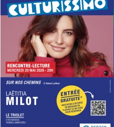 13e &eacute;dition du festival culturisimo : Rencontre-lecture de La&euml;titia Milot &agrave; Tignieu-Jameyzieu
