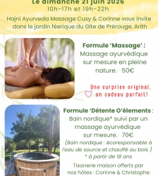 Journ&eacute;e bien-&ecirc;tre au bord du Ch&eacute;ran dans le jardin f&eacute;erique du G&icirc;te de Pr&eacute;rouge