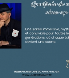 Spectacle de magie close-up au restaurant The Lake
