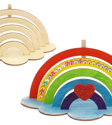 Atelier Porte-photo arc-en-ciel en bois