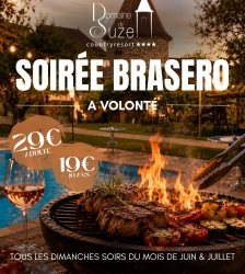 Soir&eacute;e brasero &agrave; volont&eacute; &agrave; la Brasserie Chez M&eacute;m&eacute; du Domaine de Suzel