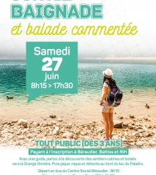 Balade comment&eacute;e et baignade au lac de Paladru