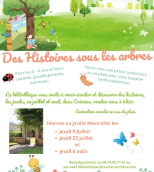 Des histoires sous les arbres &agrave; Cr&eacute;mieu