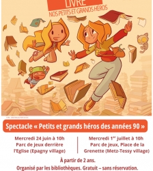 Spectacle partir en livre : petits et grands h&eacute;ros des ann&eacute;es 90