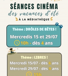 S&eacute;ances cin&eacute;ma "Cin&eacute;kidz" &agrave; la m&eacute;diath&egrave;que de Morestel