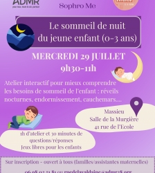 Atelier : sommeil de nuit du jeune enfant