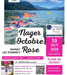 Le bain rose : nager pour octobre rose