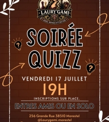 Soir&eacute;e quizz au bar &agrave; jeux Laury'Gami