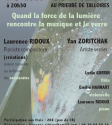 Concert - Exposition : "Quand la force de la lumi&egrave;re rencontre la musique et le verre"