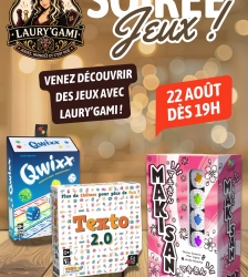 Soir&eacute;e d&eacute;couverte au bar &agrave; jeux Laury'Gami