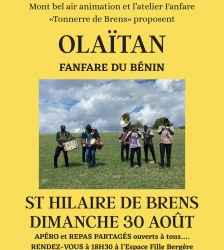 L'Ola&iuml;tan Brass Band fait &eacute;tape &agrave; Saint-Hilaire-de-Brens