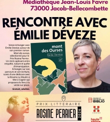 Rencontre litt&eacute;raire avec &Eacute;milie Dev&egrave;ze &agrave; la m&eacute;diath&egrave;que