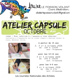 Exposition et ateliers d'aquarelle avec Julie Ferrand