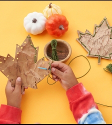 Atelier broderie : feuilles d'automne