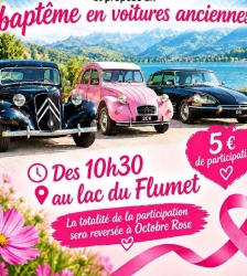 Bapt&ecirc;me en voitures anciennes dans le cadre du Lac en Rose