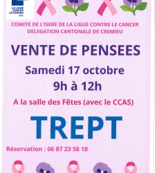 Vente de pens&eacute;es pour Octobre rose &agrave; Trept